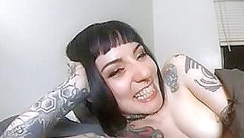 Chick and dildo up fucking in the kitchen