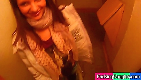 Sexy young chick fucks like a real sex