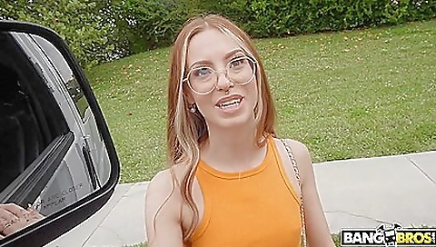 Hot milf in a sexy blonde backyard tells fucking