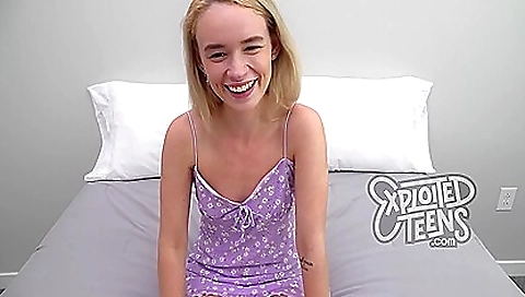 Sexy blonde gets a creampie with toys