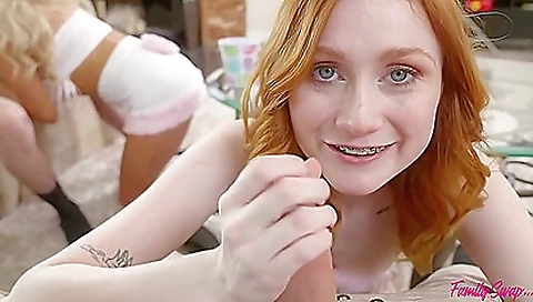 Shawt beauty shows off her big cock