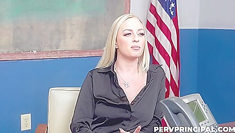 Sexy blonde fucked in a hot threesome